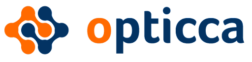 Opticca logo (orange and bue)